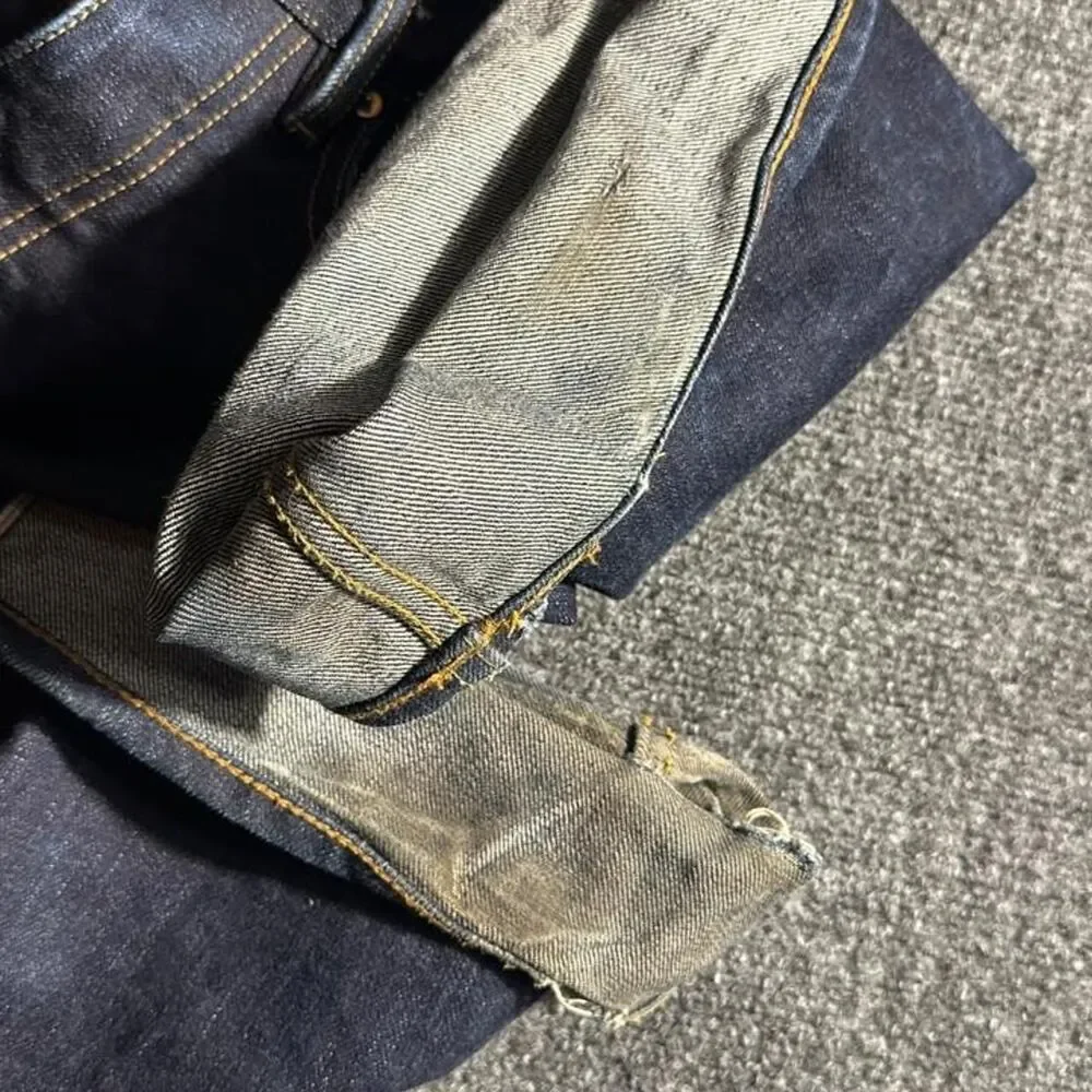 Yuremane Men's Navy and Blue Jeans